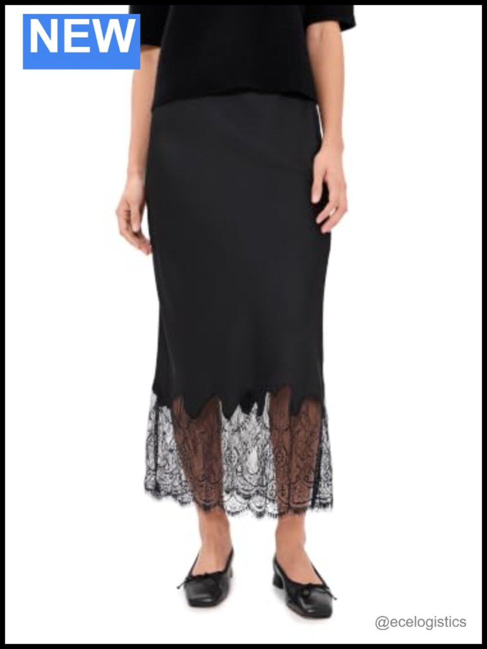 Luella Maxi Skirt Lightweight Stretch Satin Polyester Midi Length